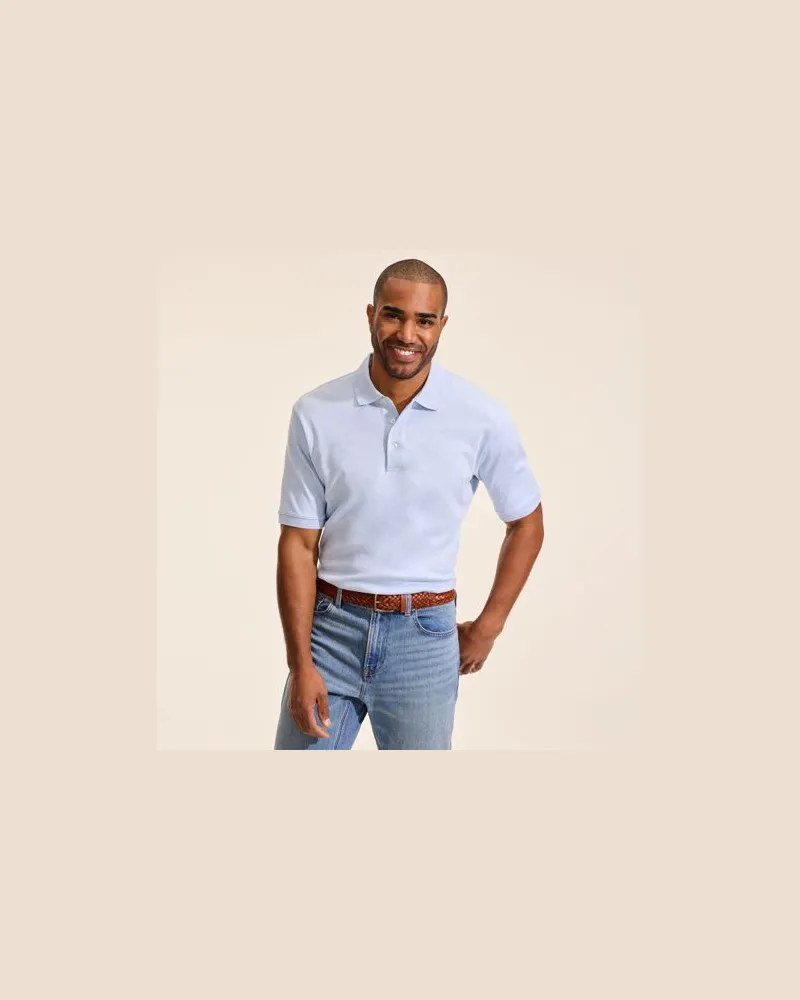 Lands' End Supima Kurzarm-Polo, Classic Fit, Herren, Größe tall, Blau, Baumwolle, by Blau