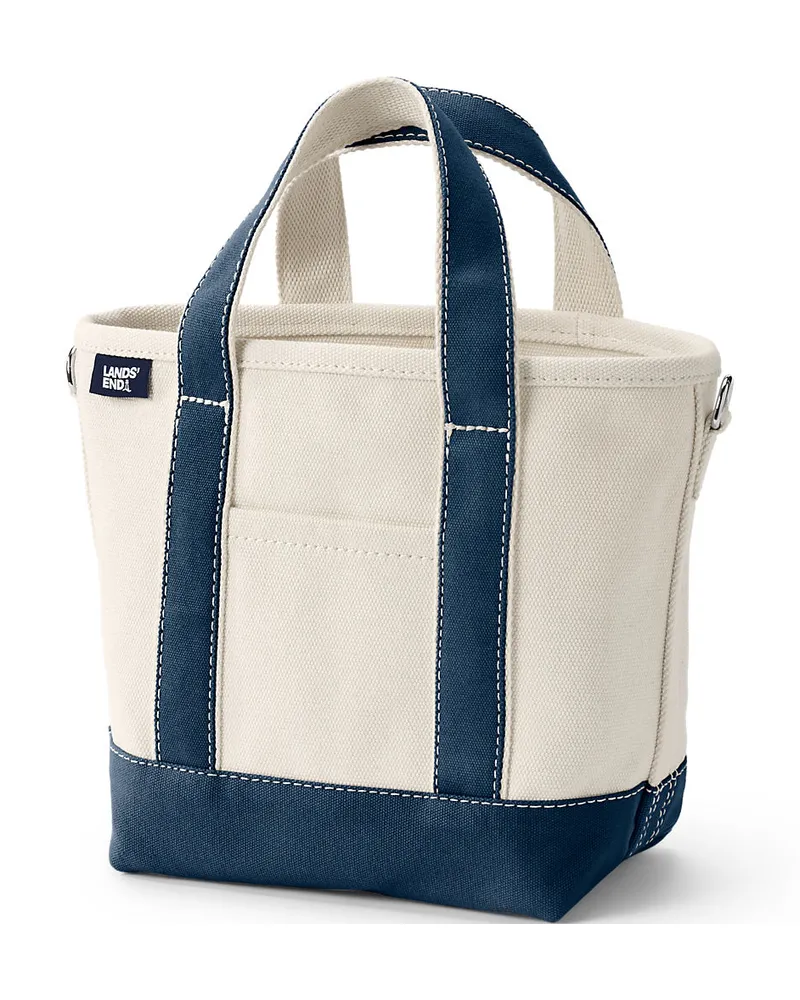 Lands' End Offene kleine Canvastasche, Damen, Größe:null regular, Weiß, Baumwolle, by Weiß