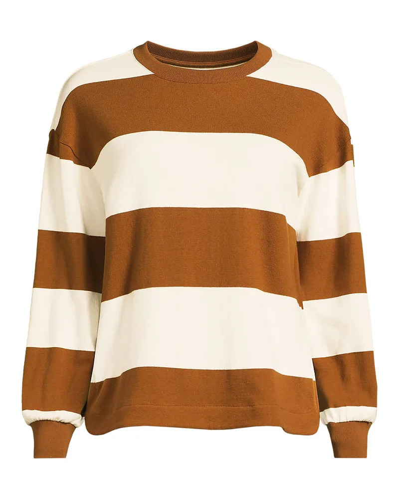 Lands' End Jersey-Shirt mit langen Ärmeln, Damen, Größe petite, Braun, Baumwolle, by Braun