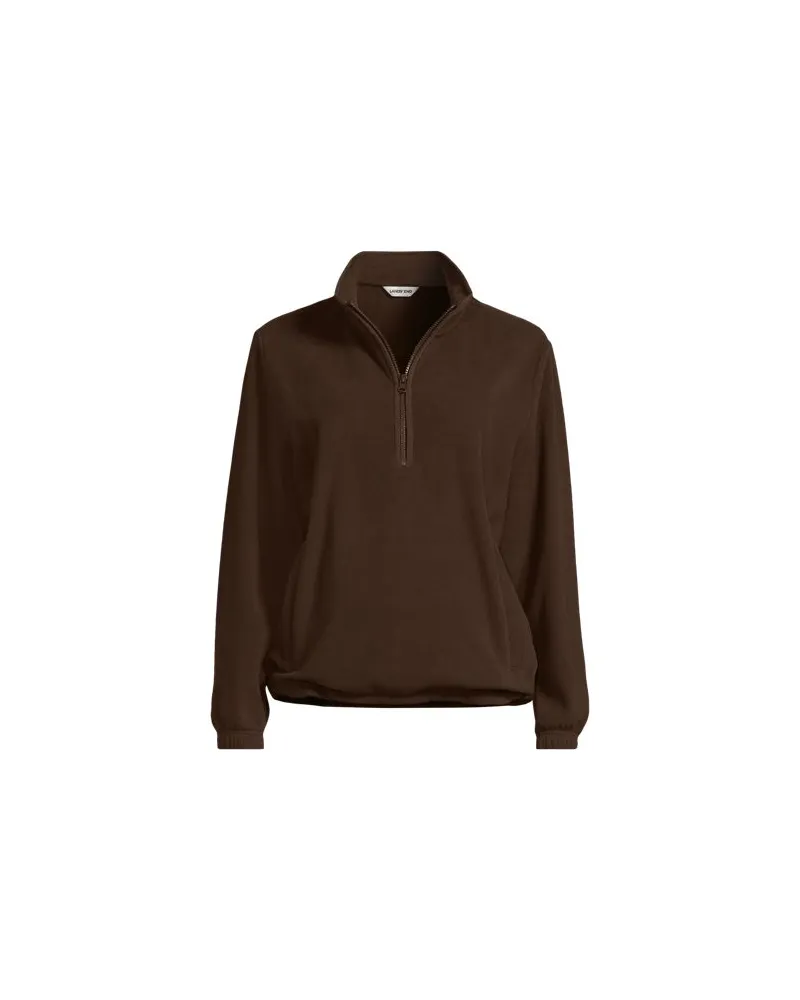 Lands' End Anyweather Fleece-Pullover mit Reißverschluss, Damen, Größe plus, Braun, Polyester, by Braun