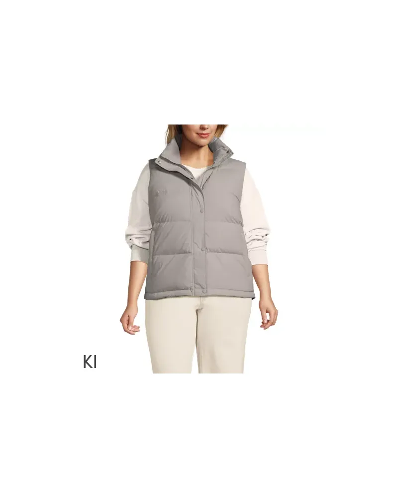 Lands' End Wasserabweisende Daunenweste, Damen, Größe plus, Schwarz, Nylon, by Schwarz