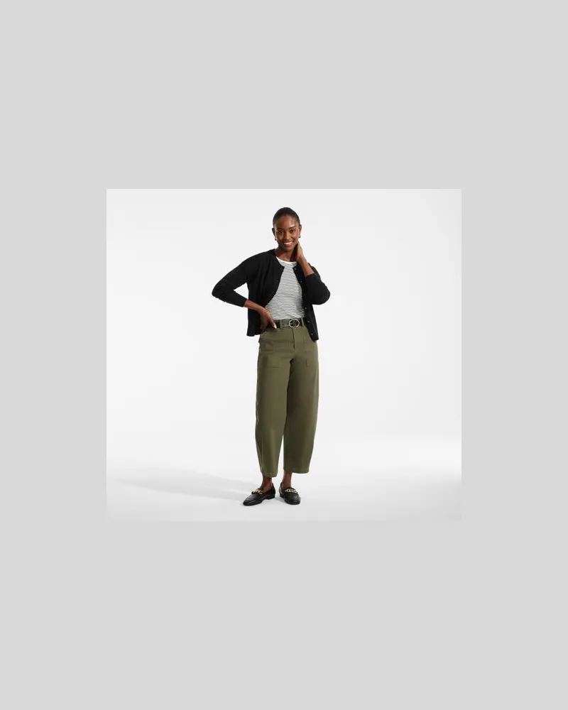 Lands' End Kurzer Feinstrick-Cardigan aus Baumwolle, Damen, Größe regular, Schwarz, Baumwolle, by Schwarz