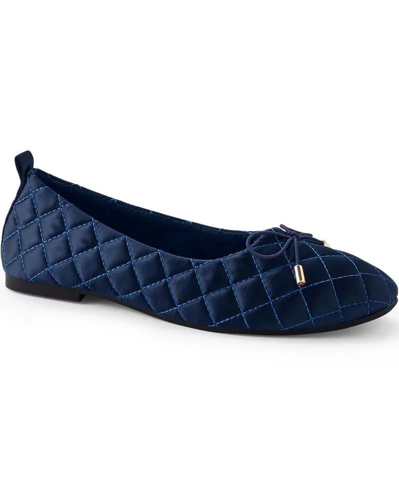 Lands' End Ballerinas mit Schleife, Damen, Größe regular, Blau, by Blau