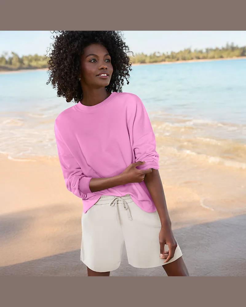 Lands' End Leichtes Sweatshirt, Damen, Größe regular, Pink, by Pink