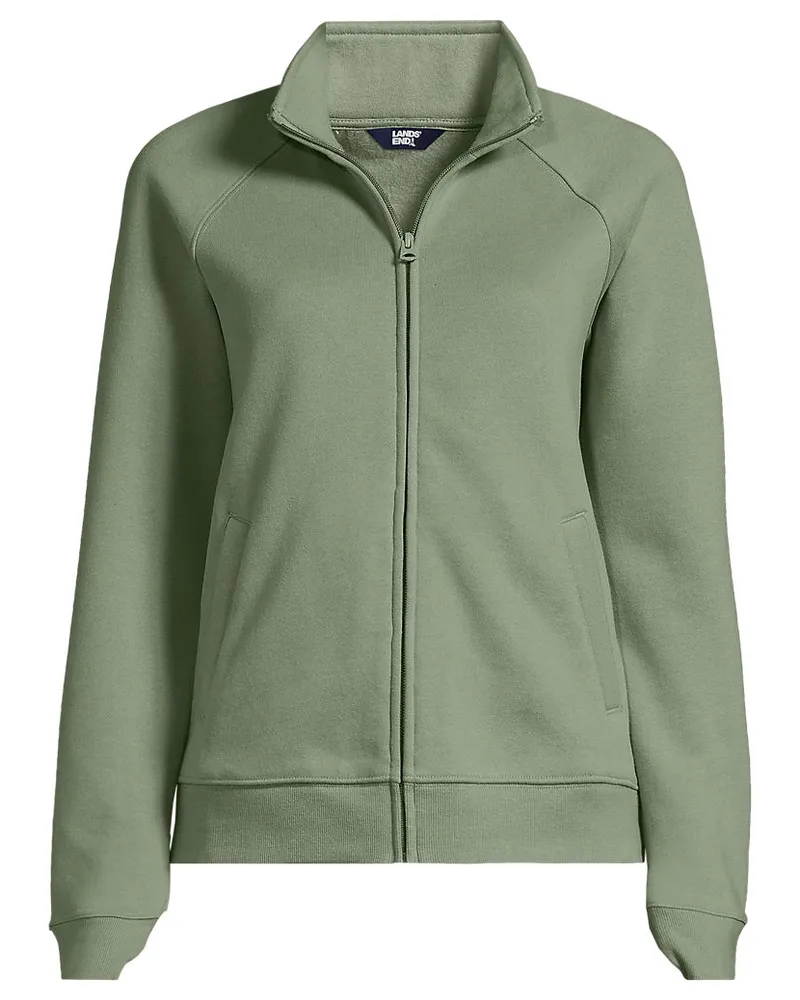 Lands' End Serious Sweats Reißverschluss-Jacke, Damen, Größe plus, Grün, Baumwoll-Mischung/Polyester-Mischung, by Grün