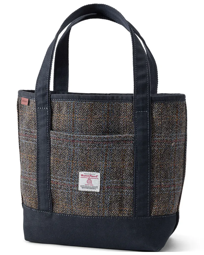 Lands' End Harris Tweed mittelgroße Tasche, Herren, Größe:null regular, Braun, Baumwolle/Wolle, by Braun