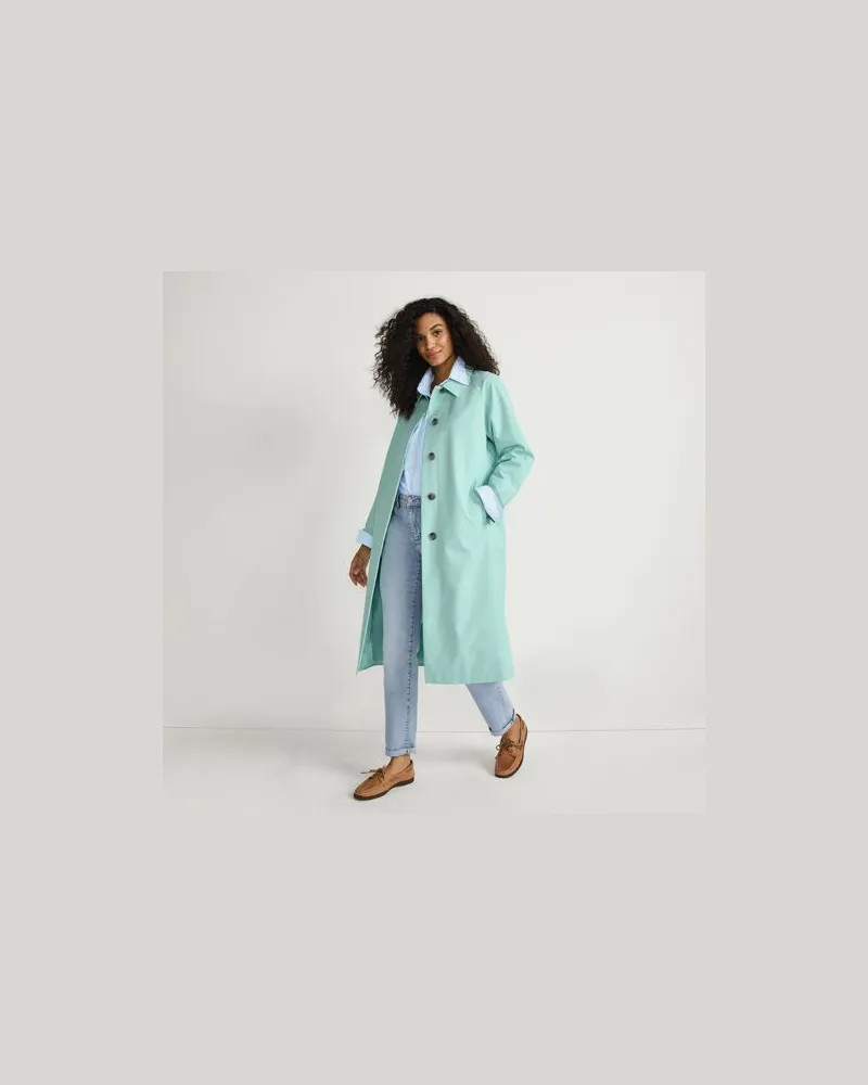 Lands' End Wasserabweisender Mantel, Damen, Größe:44-46 regular, Blau, Polyester, by Blau