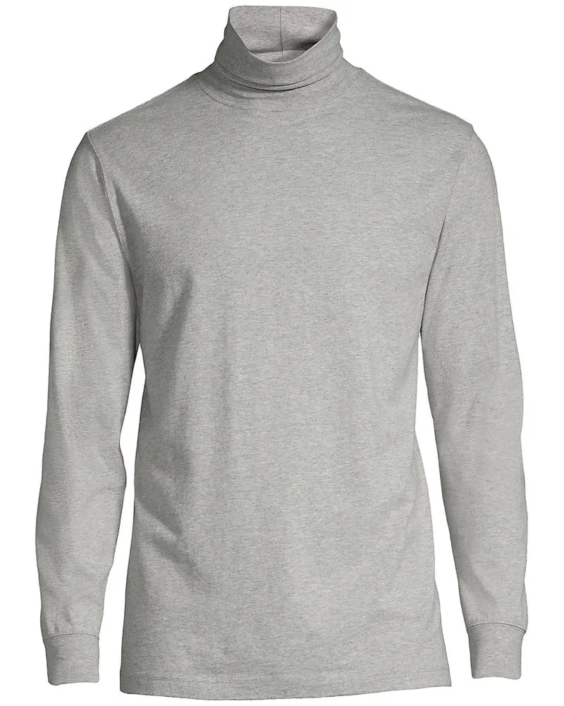 Lands' End Super-T Rollkragenshirt, Classic Fit, Herren, Größe tall, Grau, Baumwolle, by Grau