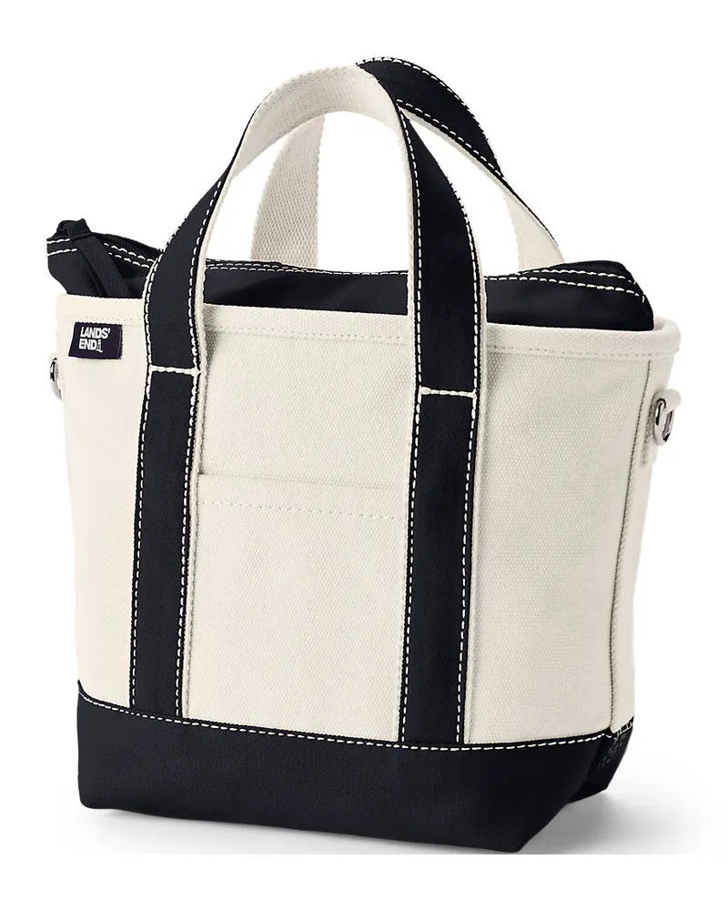 Lands' End Kleine Canvastasche mit Zipper, Damen, Größe:null regular, Weiß, Baumwolle, by Weiß