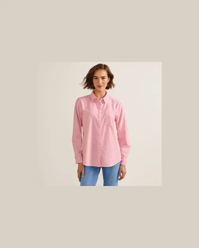 Lands' End Langarm Oxford-Hemd, Damen, Größe:40-42 petite, Pink, Baumwolle, by Pink