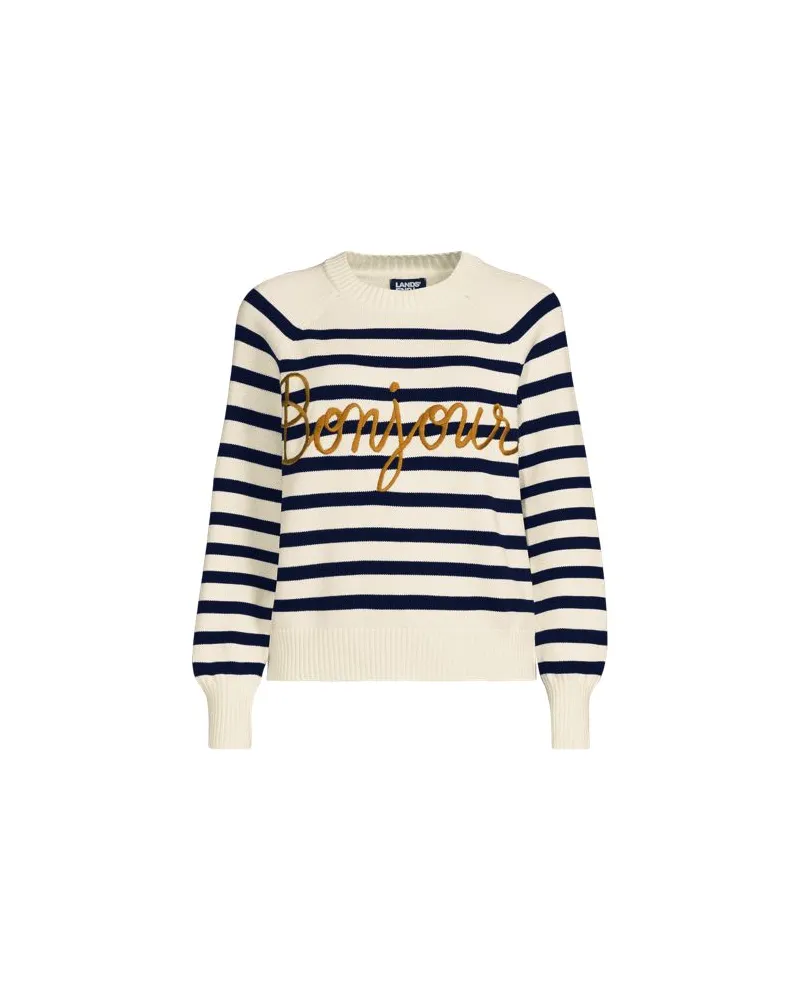 Lands' End Raglan-Pullover DRIFTER, Damen, Größe:40-42 regular, Weiß, Baumwolle, by Weiß