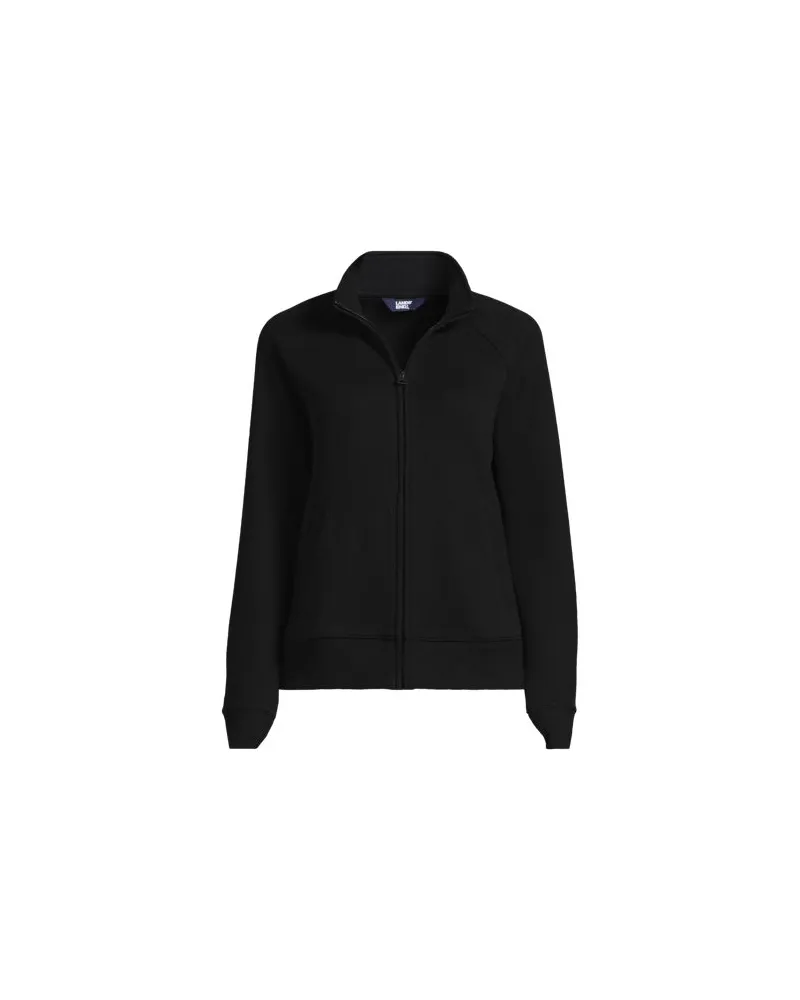 Lands' End Serious Sweats Reißverschluss-Jacke, Damen, Größe regular, Schwarz, Baumwoll-Mischung/Polyester-Mischung, by Schwarz