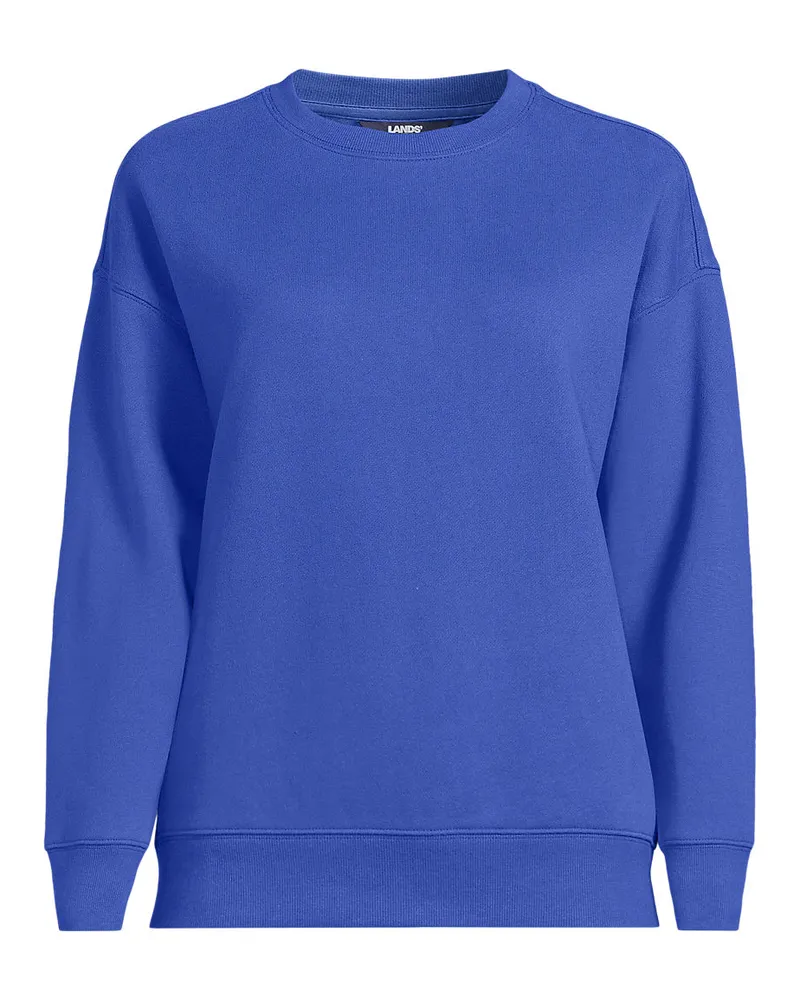Lands' End Sweatshirt SERIOUS SWEATS, Damen, Größe plus, Blau, Elasthan/Baumwoll-Mischung/Polyester-Mischung, by Blau