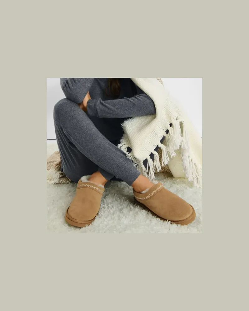 Lands' End Veloursleder-Pantoffeln, Damen, Größe regular, Braun, Leder/Rauleder, by Braun