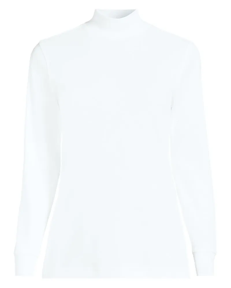 Lands' End Baumwoll-Stehkragenshirt, Damen, GrÃ¶ÃŸe regular, WeiÃŸ, Baumwolle, by Weiãÿ
