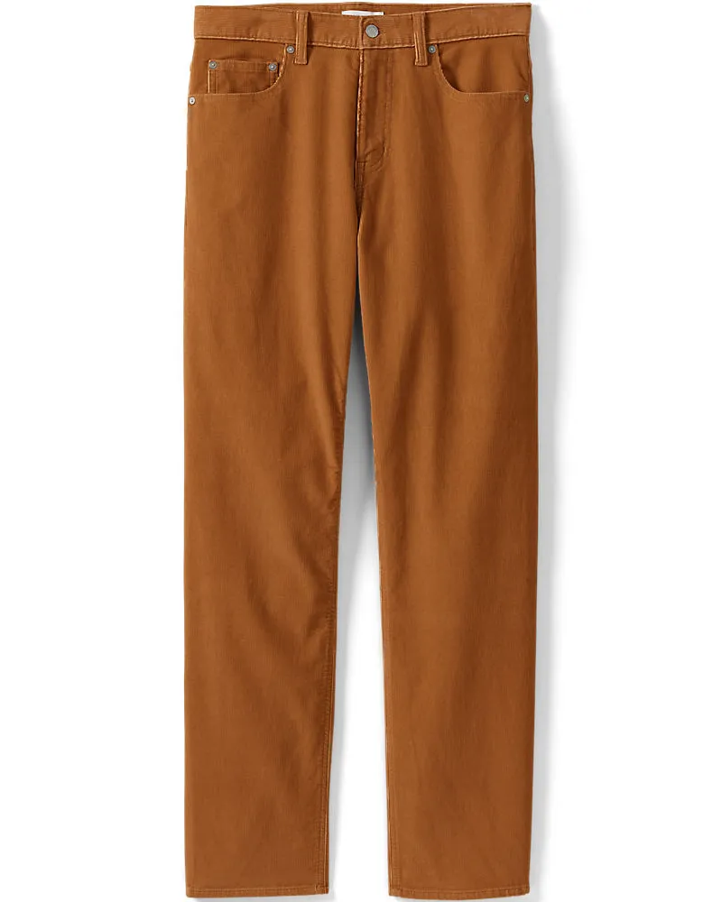 Lands' End Classic Fit Feincordhose, Herren, Größe regular, Braun, Elasthan/Baumwoll-Mischung, by Braun