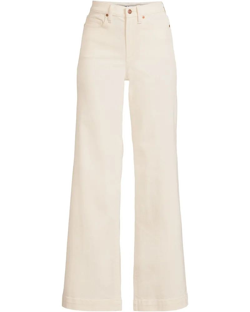 Lands' End High Waist Jeans mit weitem Bein, Damen, GrÃ¶ÃŸe plus, WeiÃŸ, Elasthan/Baumwoll-Mischung/Polyester-Mischung, by Weiãÿ