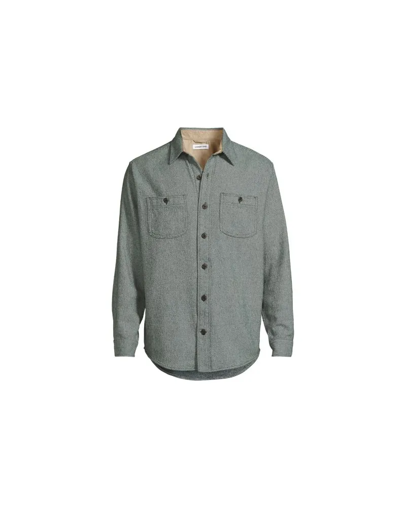 Lands' End Winter-Flanellhemd, Herren, Größe regular, Grün, Baumwolle, by Grün