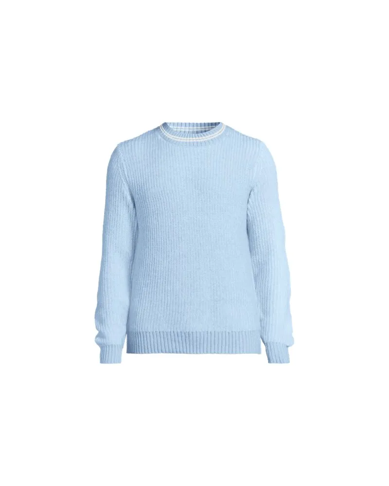 Lands' End Rippstrick-Pullover, Herren, Größe:60 regular, Blau, Wolle/Polyester/Polyacryl, by Blau