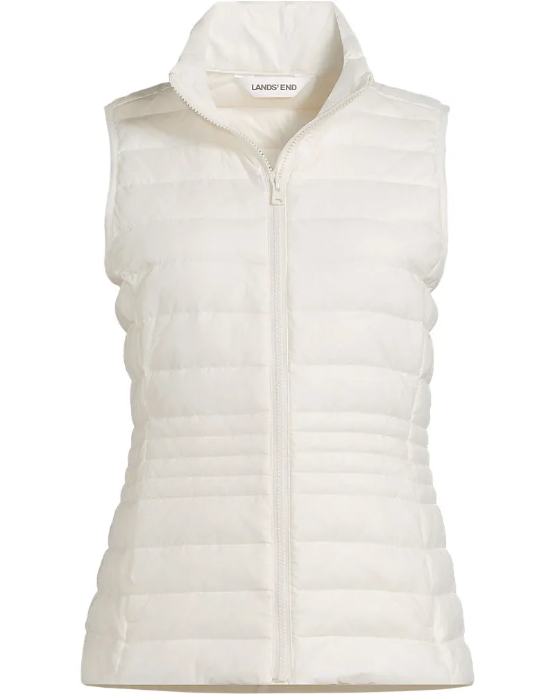 Lands' End Daunenweste WANDERWEIGHT Verstaubar Ultraleicht, Damen, Größe plus, Weiß, Nylon, by Weiß