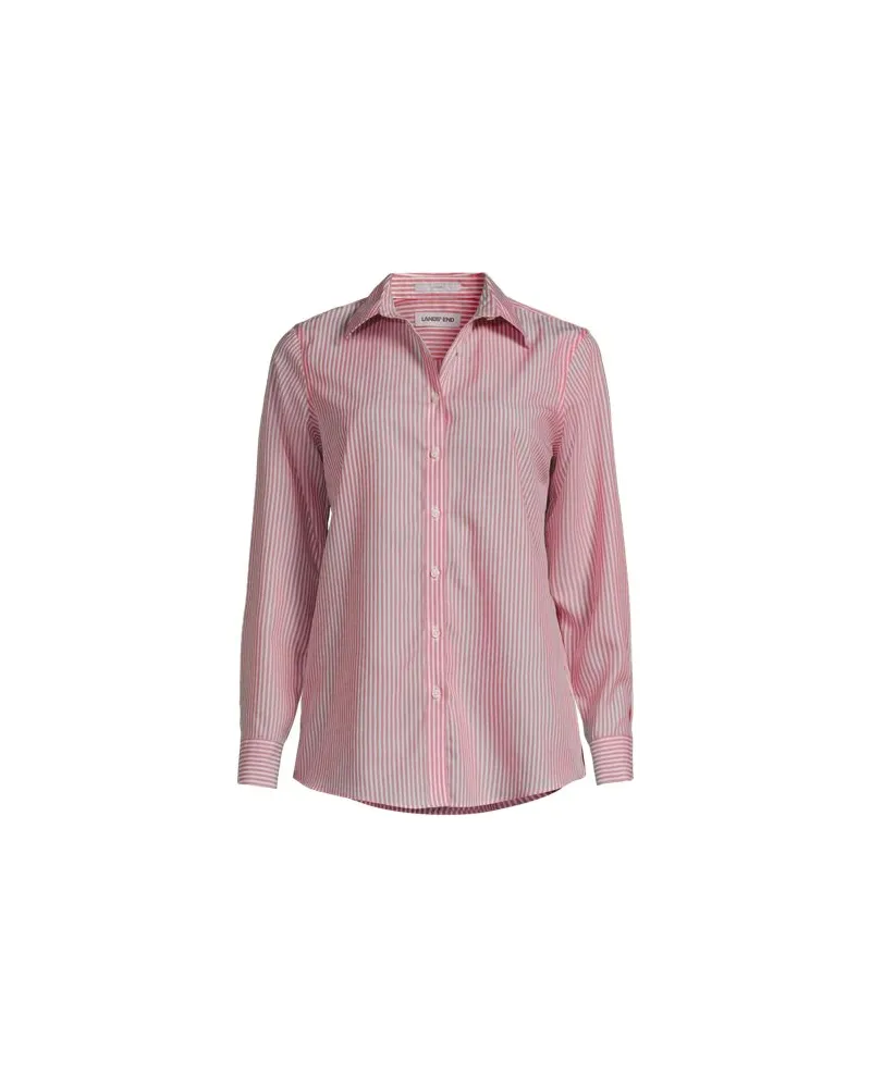 Lands' End Bügelfreie Baumwoll-Bluse, Damen, Größe plus, Rot, Baumwolle, by Rot