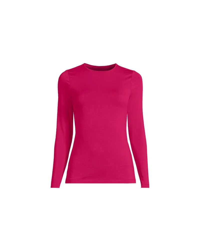 Lands' End Shirt aus Baumwolle/Modal-Mix mit Rundausschnitt, Damen, Größe:32-34 regular, Rot, Elasthan/Baumwolle Modal, by Rot