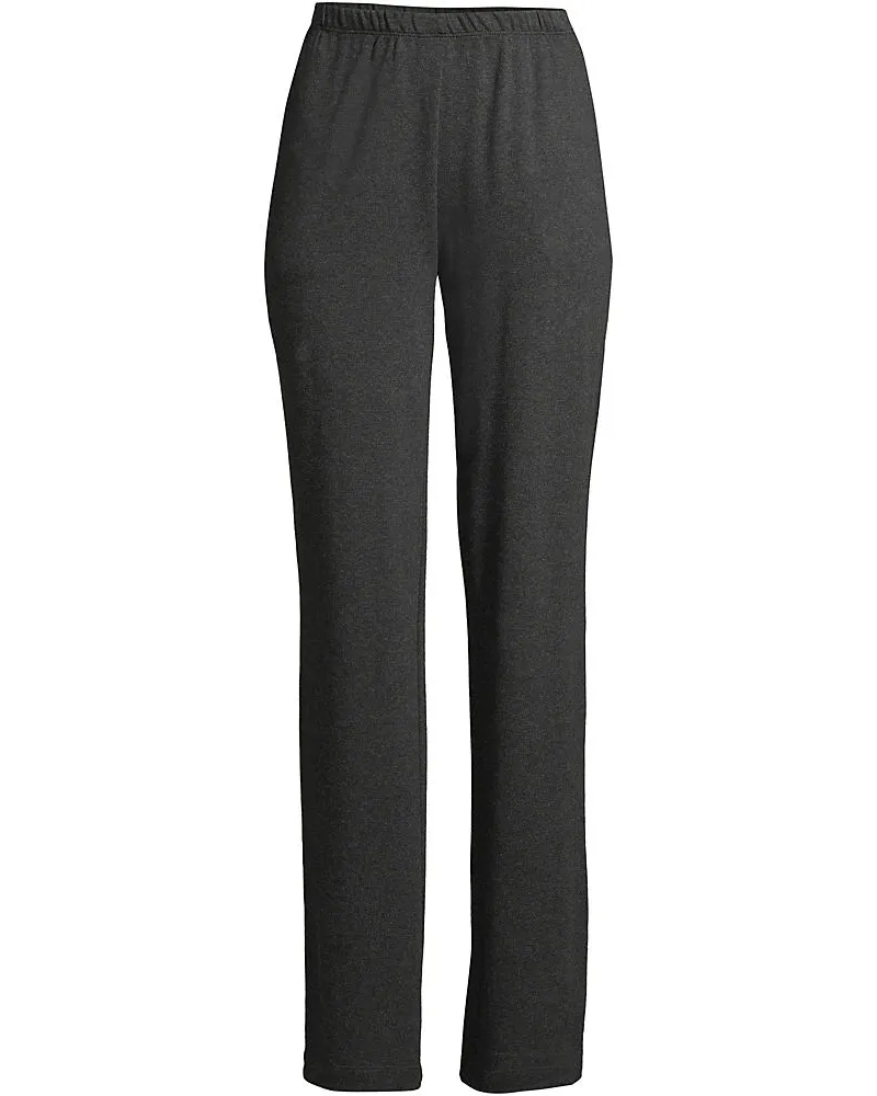 Lands' End Straight Fit Freizeithose SPORT KNIT, Damen, Größe plus, Schwarz, Baumwolle, by Schwarz