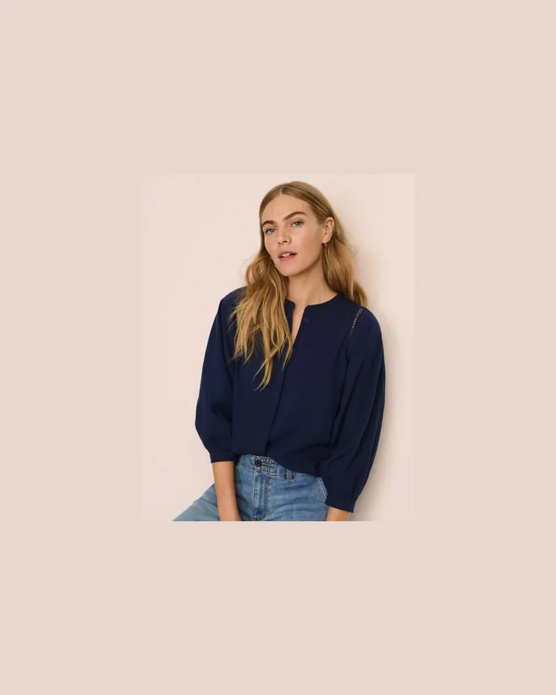 Lands' End Bluse im Leinenmix, Damen, Größe:32-34 regular, Blau, Leinen/Viskose, by Blau