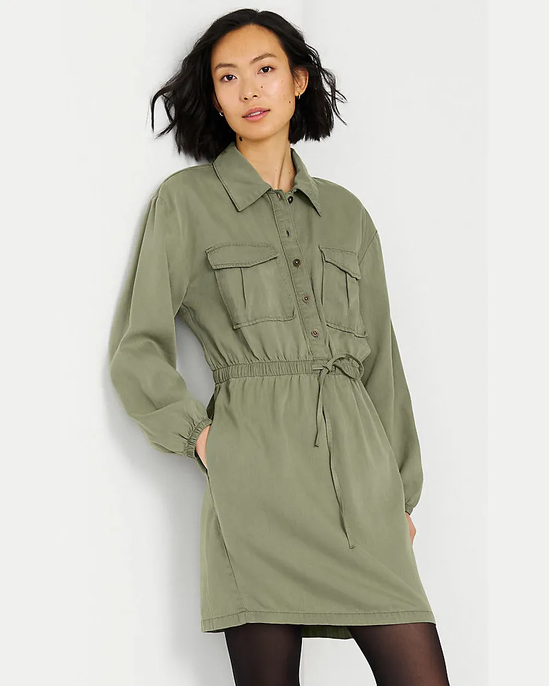 Lands' End Utility-Kleid, Damen, GrÃ¶ÃŸe regular, GrÃ¼n, Baumwolle/Lyocell (Viskose), by Grã¼n