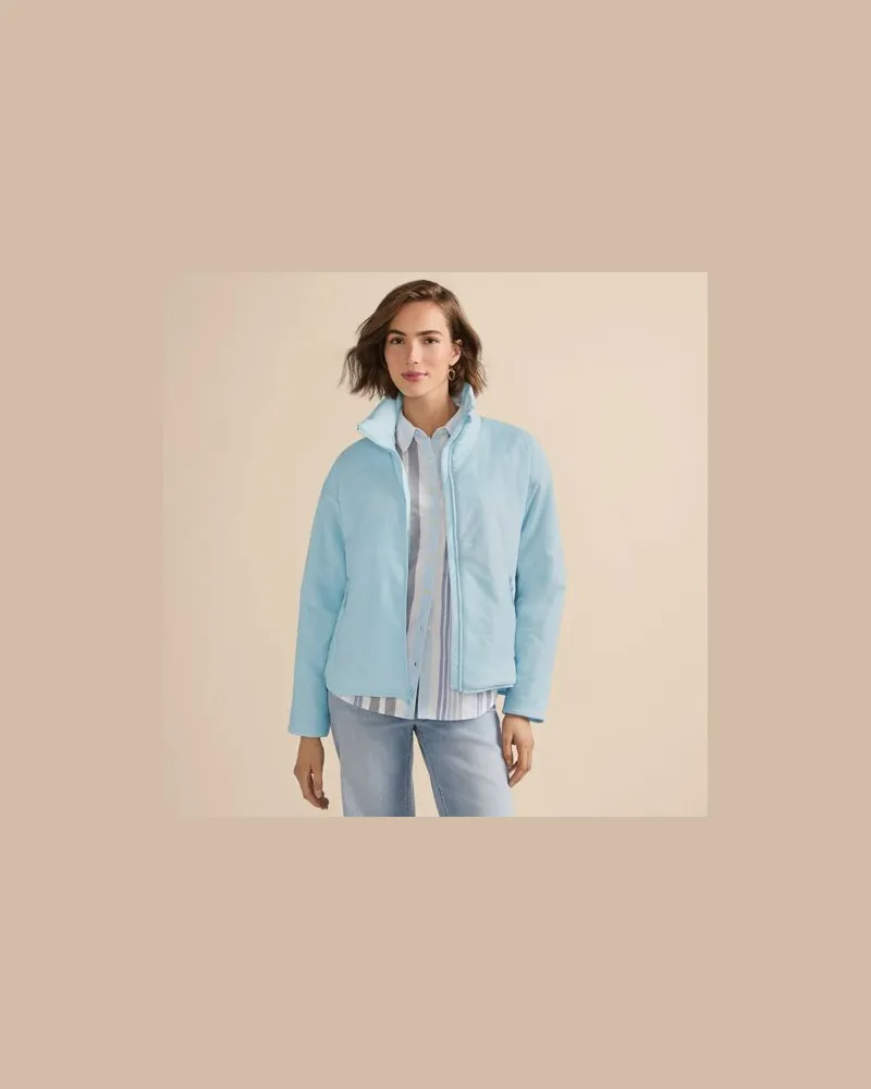 Lands' End Leichte verstaubare Steppjacke, Damen, Größe:40-42 regular, Blau, Nylon-Mischung, by Blau