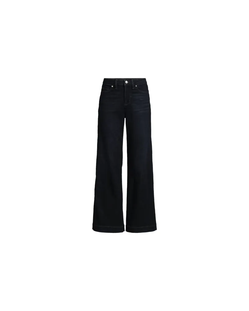 Lands' End All-Day CoolMax Jeans Mid Waist mit weitem Bein, Damen, Größe petite, Blau, by Blau