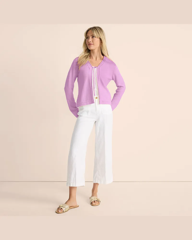 Lands' End 7/8-Hose aus Leinen, Damen, Größe regular, Weiß, by Weiß