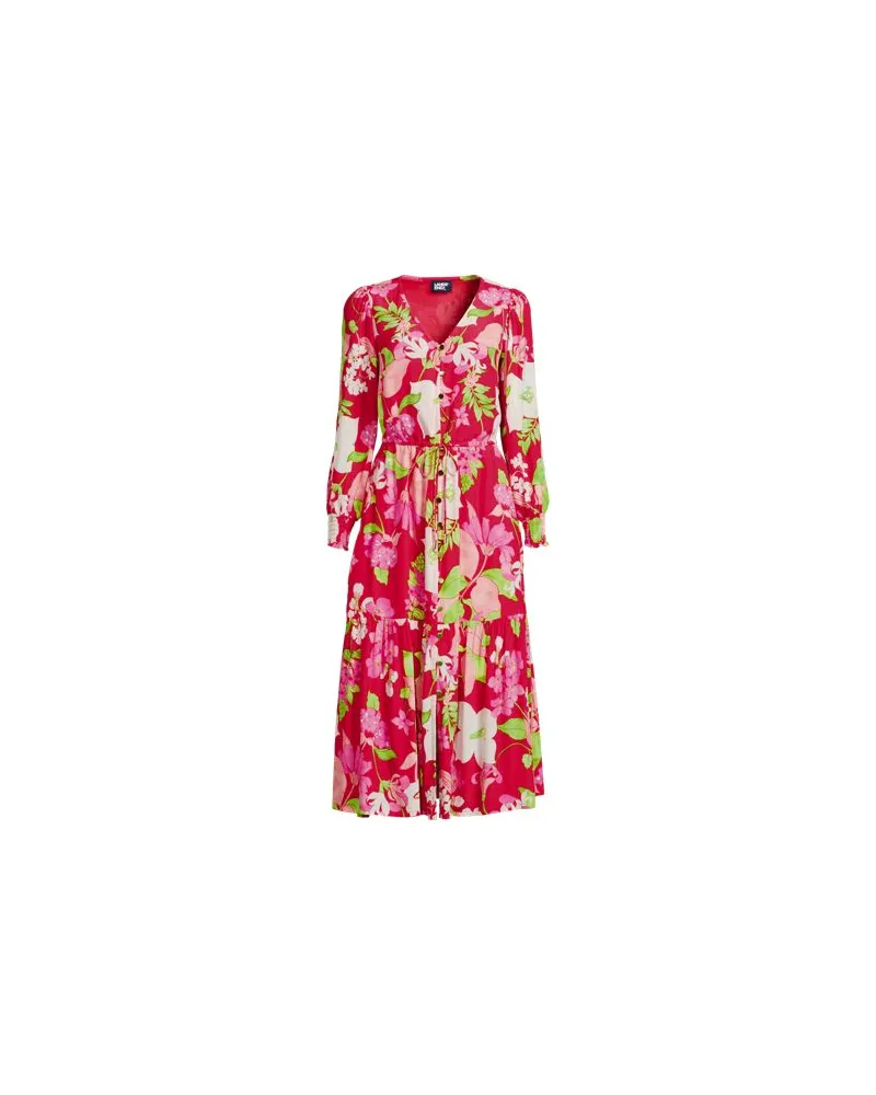 Lands' End Gemustertes Midikleid, Damen, Größe plus, Pink, Viskose, by Pink