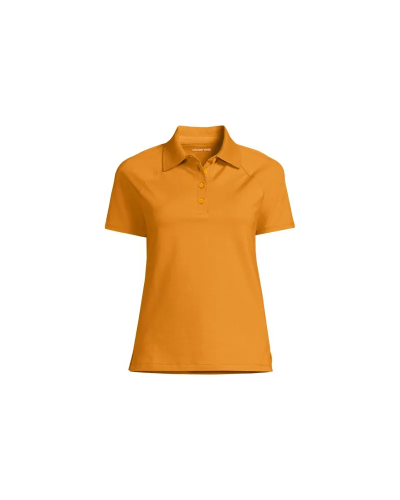 Lands' End Piqué-Poloshirt SLIM FIT mit kurzen Ärmeln, Damen, Größe plus, Orange, Baumwolle/Baumwoll-Mischung, by Orange