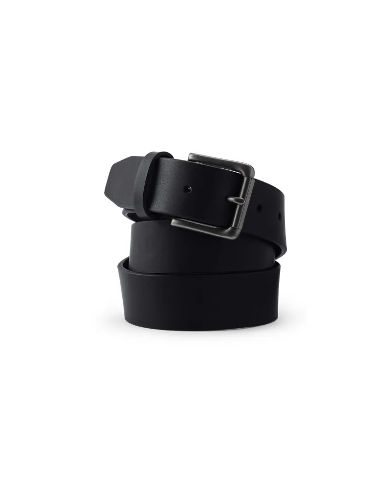 Lands' End Ledergürtel im Vintage-Stil, Herren, Größe regular, Schwarz, Leder, by Schwarz