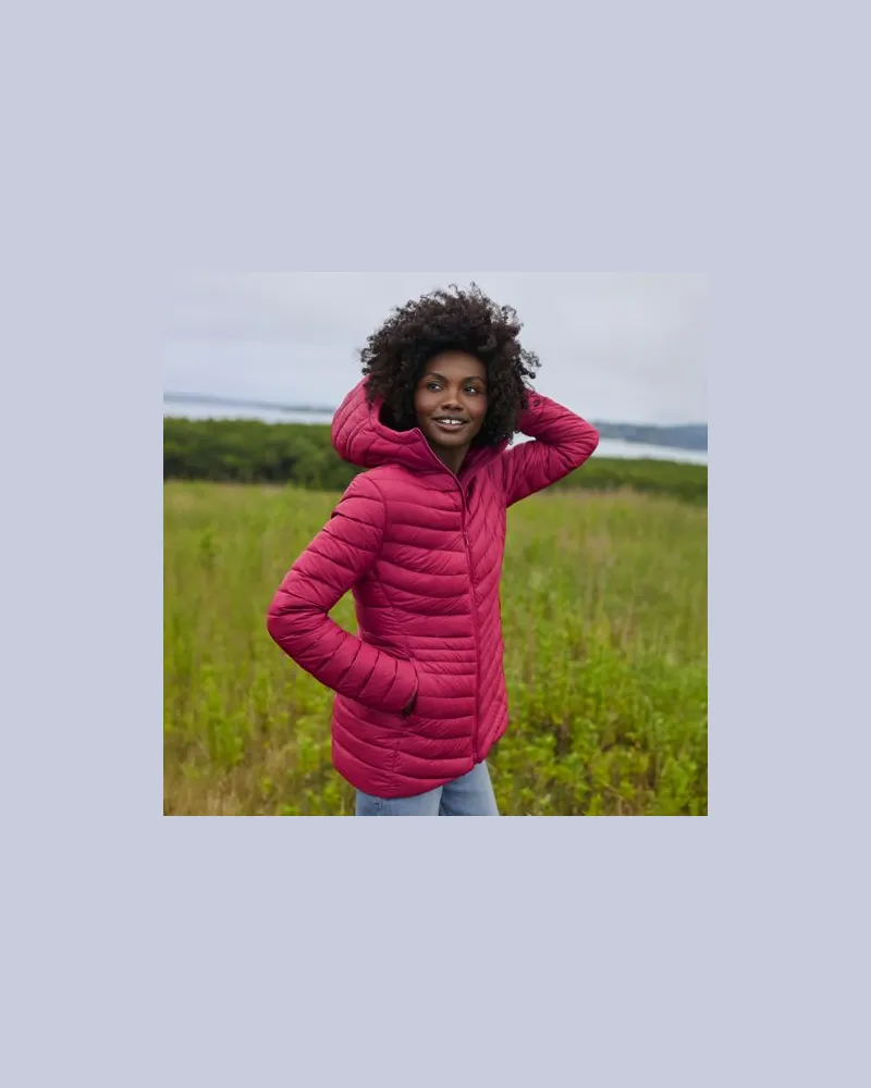 Lands' End Daunenjacke WANDERWEIGHT Verstaubar Ultraleicht mit Kapuze, Damen, Größe regular, Pink, Nylon/Daunen, by Pink