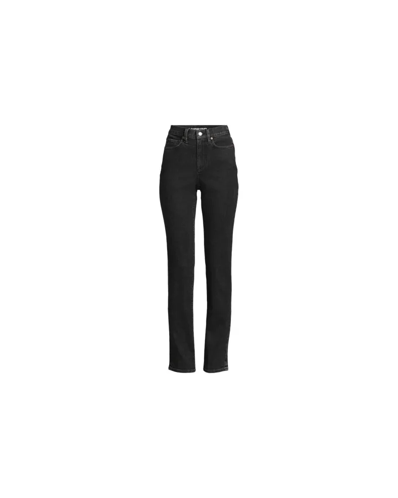Lands' End Naturfarbene Straight Fit Jeans High Waist, Damen, Größe plus, Schwarz, Baumwoll-Mischung/Polyester-Mischung, by Schwarz