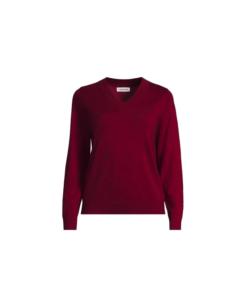 Lands' End Pullover aus Baumwolle/Seidenmix, Damen, Größe regular, Rot, Baumwolle/Seide/Nylon, by Rot