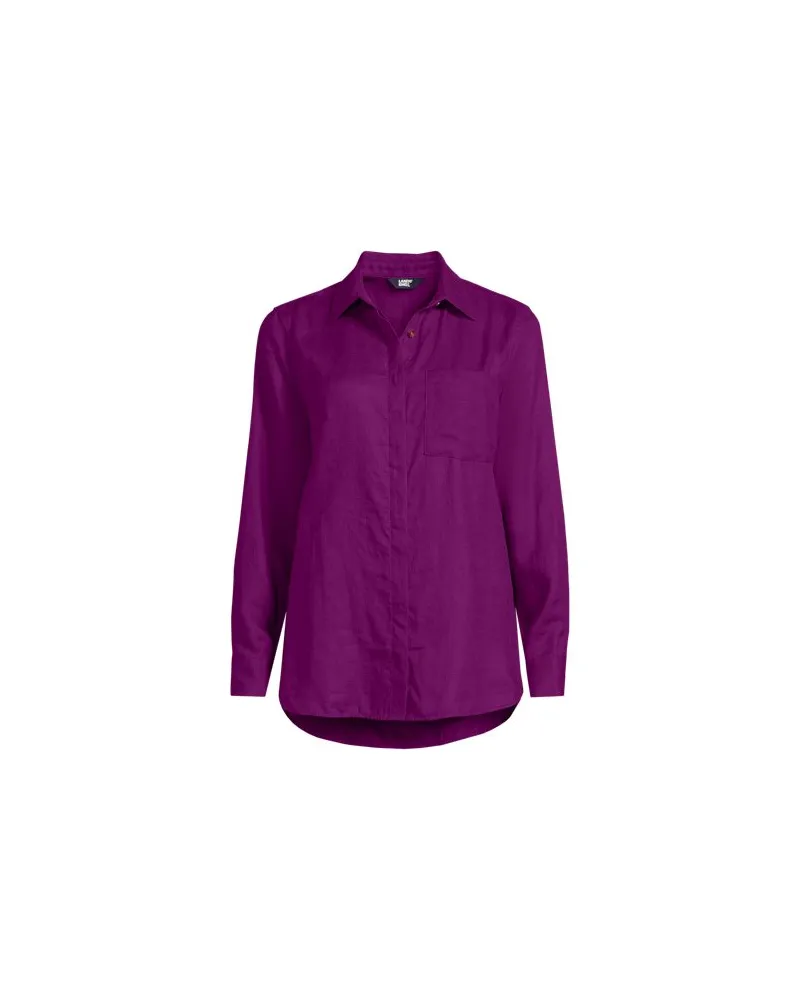 Lands' End Leinenbluse, Damen, Größe plus, Lila, Leinen, by Lila