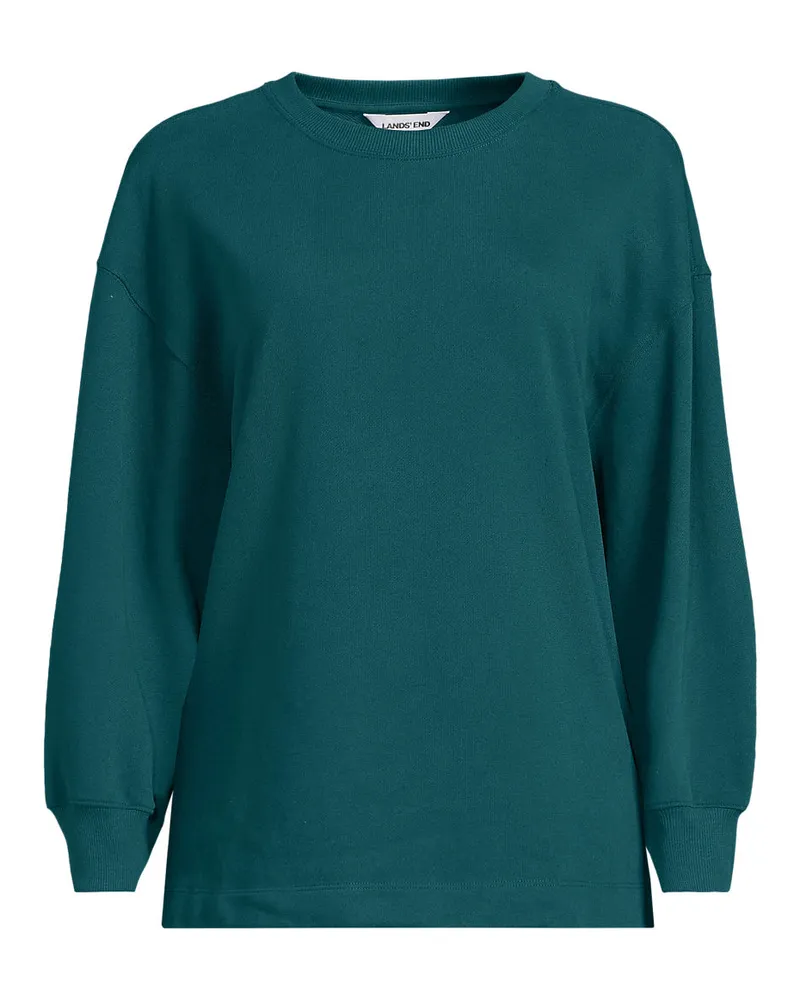 Lands' End Leichtes Sweatshirt, Damen, GrÃ¶ÃŸe plus, GrÃ¼n, Baumwolle, by Grã¼n