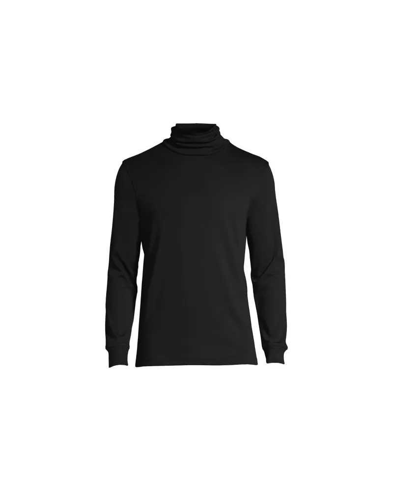 Lands' End Supima Rollkragenshirt, Classic Fit, Herren, Größe:60 regular, Schwarz, Baumwolle, by Schwarz
