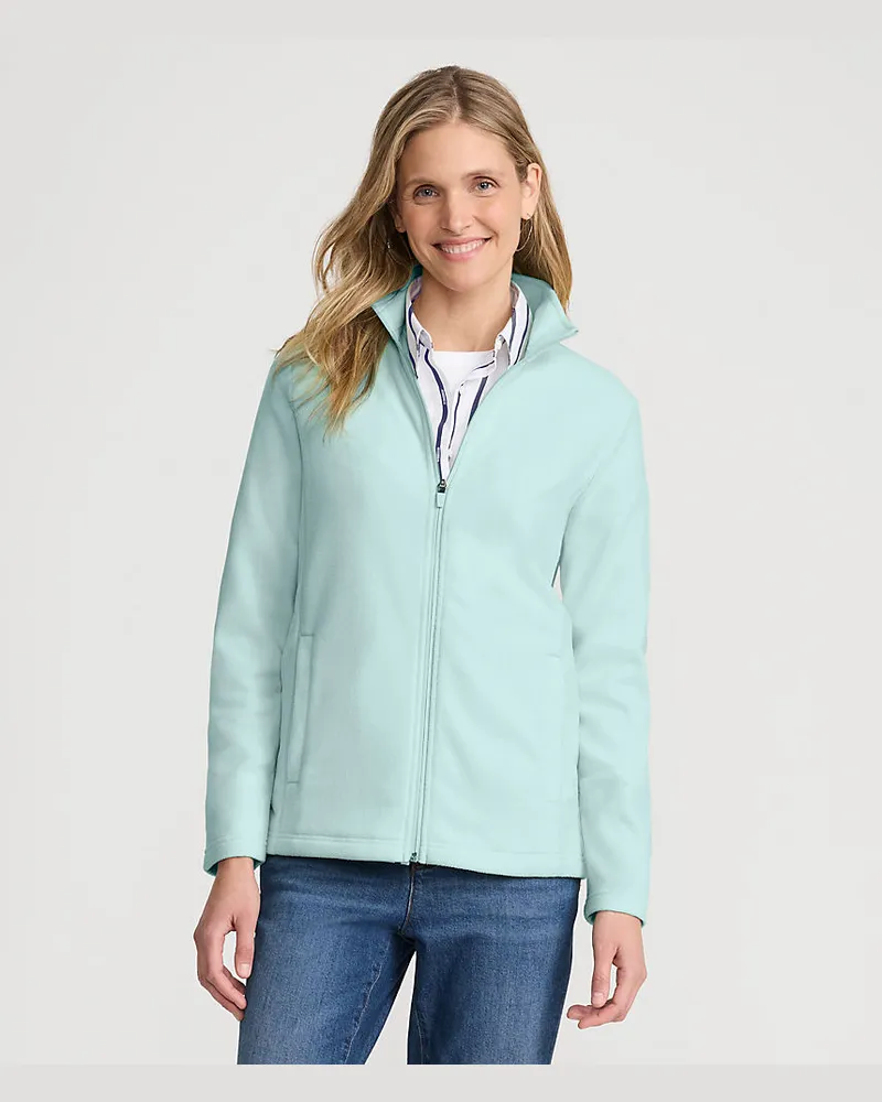 Lands' End Anyweather Fleece-Jacke, Damen, Größe petite, Grün, Polyester, by Grün