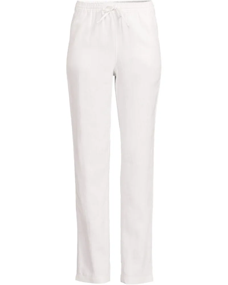 Lands' End Relaxte Premium Reinleinen-Schlupfhose, Damen, Größe plus, Weiß, Leinen, by Weiß