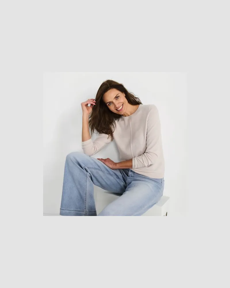 Lands' End Merino-Pullover, Damen, Größe:44-46 regular, Weiß, Wolle, by Weiß