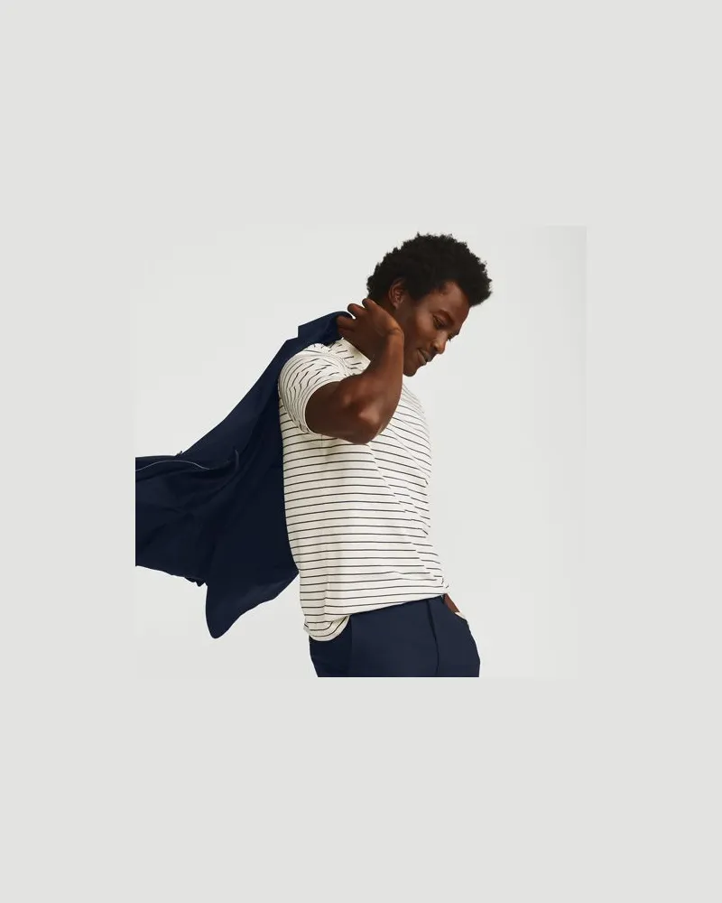 Lands' End Supima Kurzarm-Shirt mit Rundhalsausschnitt, Herren, Größe:44-46 regular, Weiß, Baumwolle, by Weiß