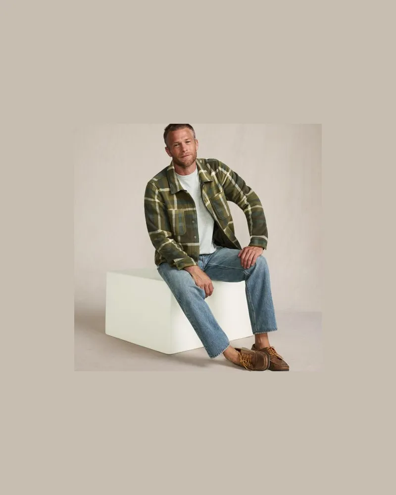 Lands' End Hemdjacke aus Fleece, Herren, Größe:56-58 regular, Braun, Polyester, by Braun