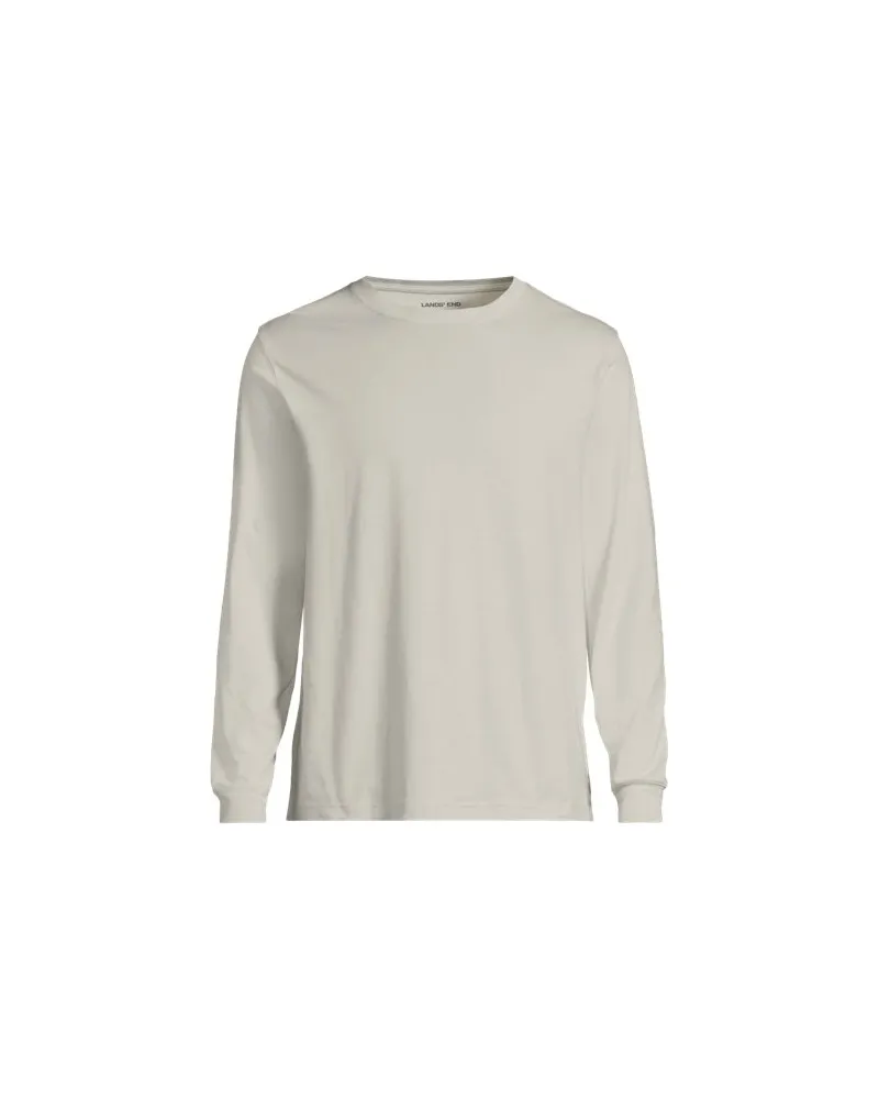 Lands' End Super-T Langarm-Shirt, Classic Fit, Herren, Größe:44-46 regular, Beige, Baumwolle, by Beige