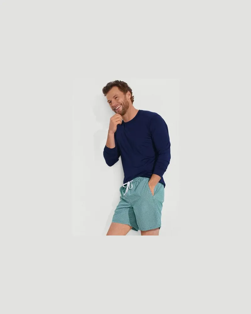 Lands' End Badeshorts mit Hydroliner, 18 cm, Herren, Größe:52-54 regular, Grün, by Grün