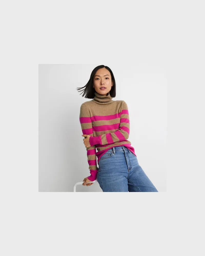 Lands' End Rollkragen-Pullover aus Kaschmir, Damen, Größe:32-34 petite, Pink, Kaschmir, by Pink