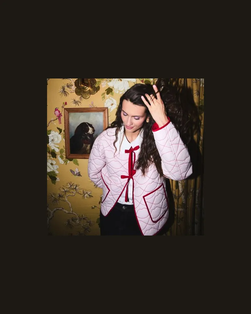 Lands' End x Lulu Guinness Lips Steppjacke, Damen, Größe regular, Pink, Baumwolle, by Lands' End Pink